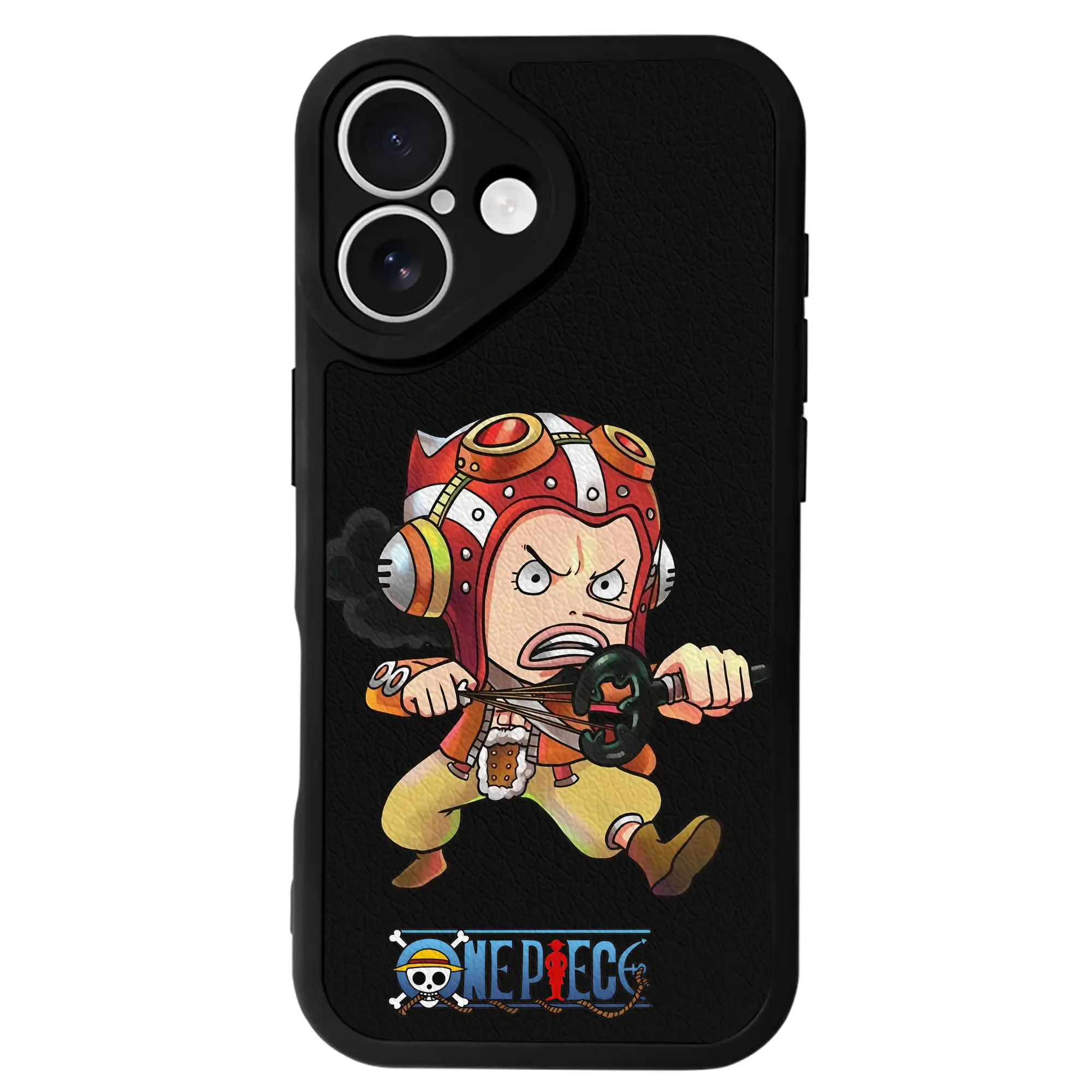 ワンピース グッズ ウソップ - IPhone 16シリーズ対応 ・ シリコンスマホケース ・ レザー調 ・ 高精度フィット ・ 耐衝撃 ・ ワイヤレス充電対応 ・ 精密カット